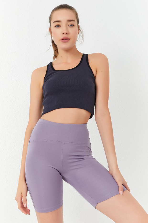 Tommy Life Antrasit Basic Sıfır Kol Dar Kalıp U Yaka Kadın Crop Top Atlet - 97162. 3 Tommy Life Antrasit Basic Sıfır Kol Dar Kalıp U Yaka Kadın Crop Top Atlet - 97162. 3