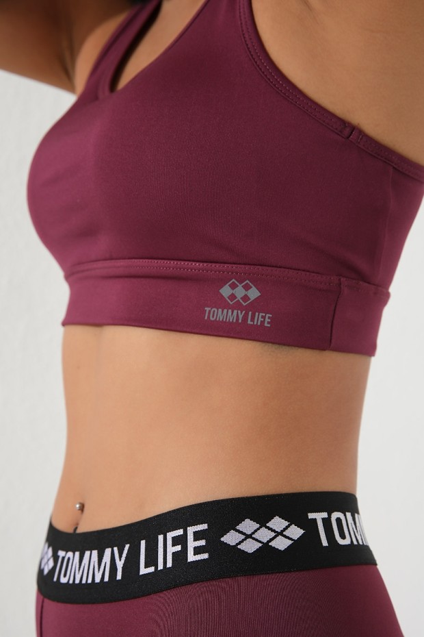 Tommy Life Bordo Sırt Detaylı Dar Kalıp U Yaka Kadın Spor Büstiyer - 97120. 8 Tommy Life Bordo Sırt Detaylı Dar Kalıp U Yaka Kadın Spor Büstiyer - 97120. 8