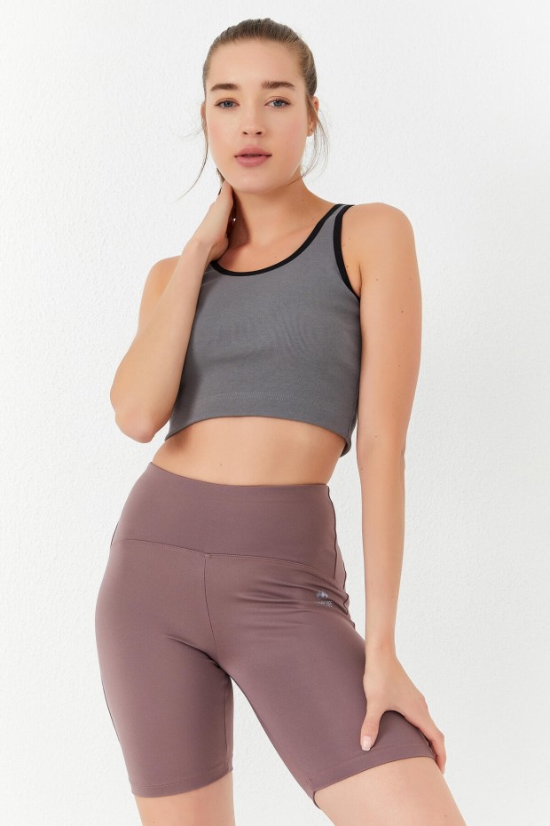Tommy Life Çağla Basic Sıfır Kol Dar Kalıp U Yaka Kadın Crop Top Atlet - 97162. 1 Tommy Life Çağla Basic Sıfır Kol Dar Kalıp U Yaka Kadın Crop Top Atlet - 97162. 1