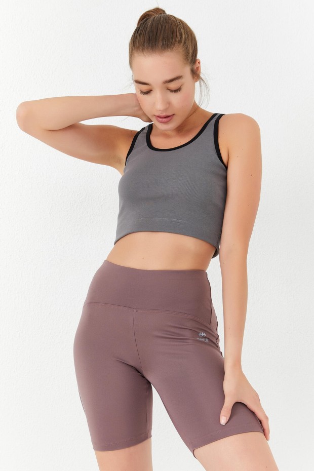 Tommy Life Çağla Basic Sıfır Kol Dar Kalıp U Yaka Kadın Crop Top Atlet - 97162. 5 Tommy Life Çağla Basic Sıfır Kol Dar Kalıp U Yaka Kadın Crop Top Atlet - 97162. 5