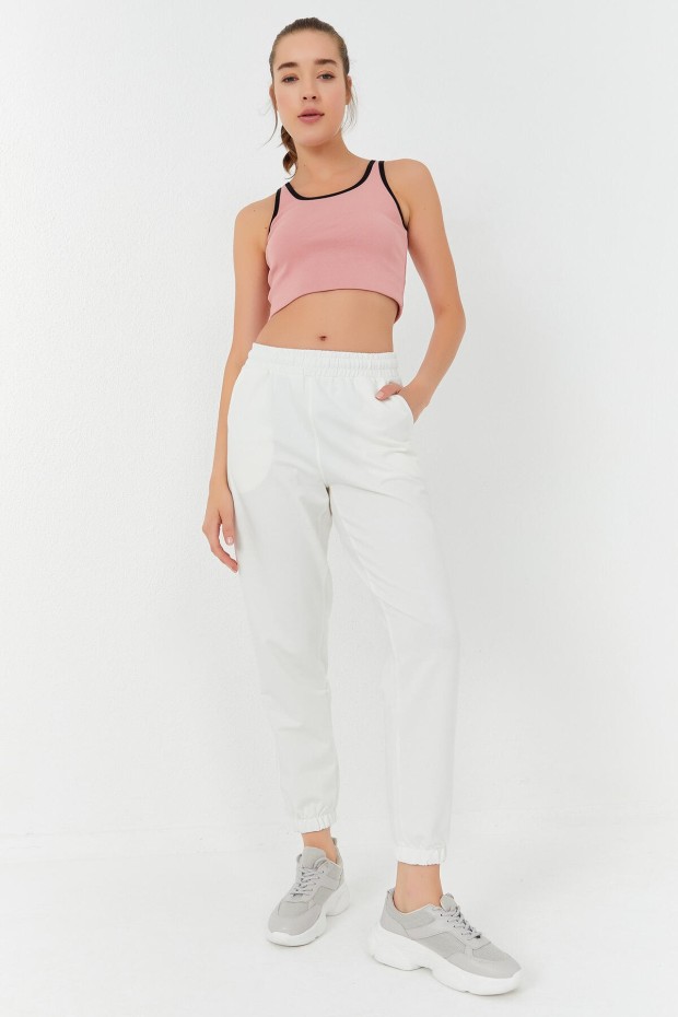 Tommy Life Pudra Basic Sıfır Kol Dar Kalıp U Yaka Kadın Crop Top Atlet - 97162. 4 Tommy Life Pudra Basic Sıfır Kol Dar Kalıp U Yaka Kadın Crop Top Atlet - 97162. 4
