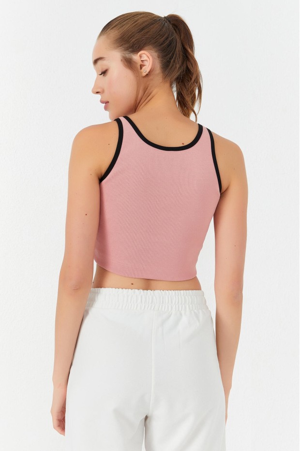 Tommy Life Pudra Basic Sıfır Kol Dar Kalıp U Yaka Kadın Crop Top Atlet - 97162. 7 Tommy Life Pudra Basic Sıfır Kol Dar Kalıp U Yaka Kadın Crop Top Atlet - 97162. 7