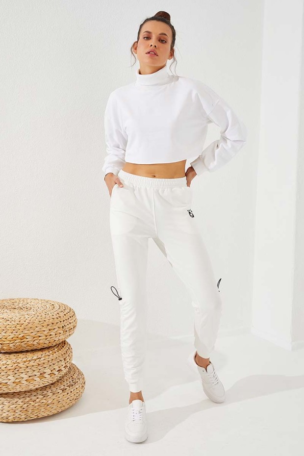 Tommy Life Ekru Ekstrafor Detaylı Rahat Form Manşetli Kadın Eşofman Alt - 94587. 1 Tommy Life Ekru Ekstrafor Detaylı Rahat Form Manşetli Kadın Eşofman Alt - 94587. 1