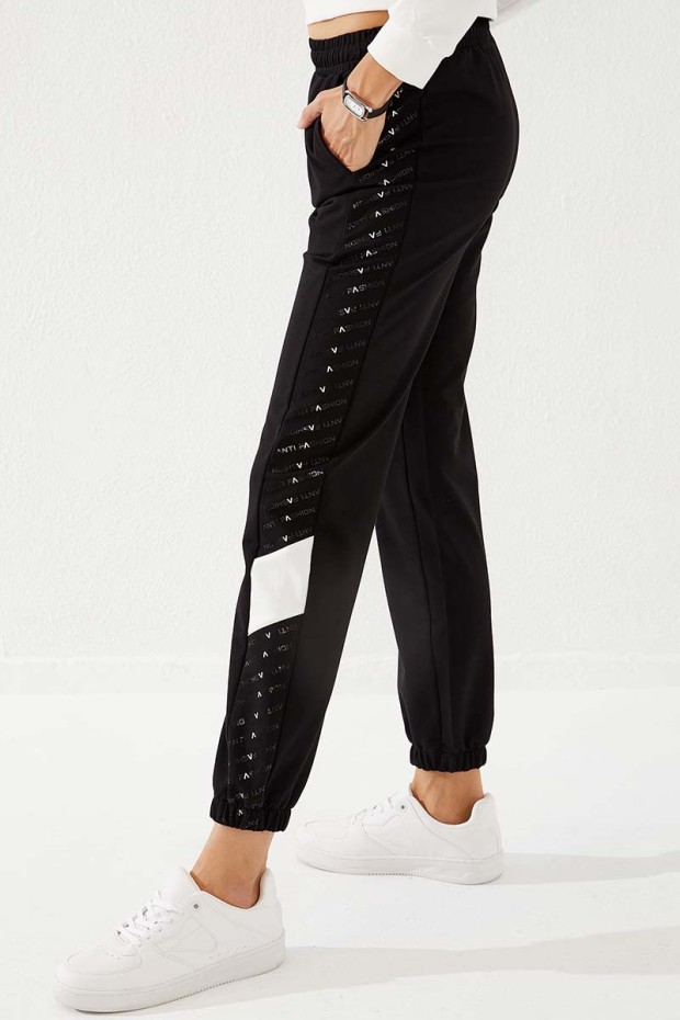 Tommy Life Siyah Noktalı Şerit Detaylı Jogger Rahat Form Jogger Kadın Eşofman Alt - 94579. 7 Tommy Life Siyah Noktalı Şerit Detaylı Jogger Rahat Form Jogger Kadın Eşofman Alt - 94579. 7