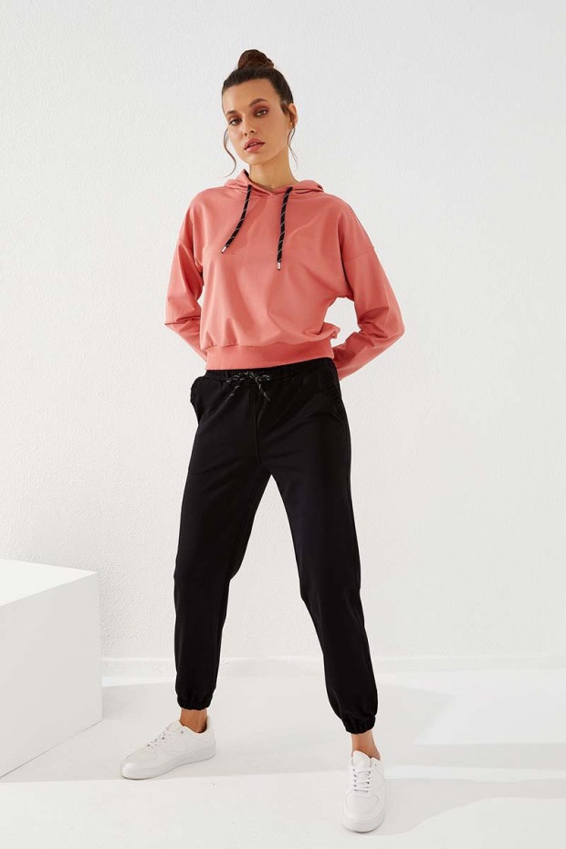 Tommy Life Siyah Büzgü Cepli Rahat Form Jogger Kadın Eşofman Alt - 94580. 7 Tommy Life Siyah Büzgü Cepli Rahat Form Jogger Kadın Eşofman Alt - 94580. 7