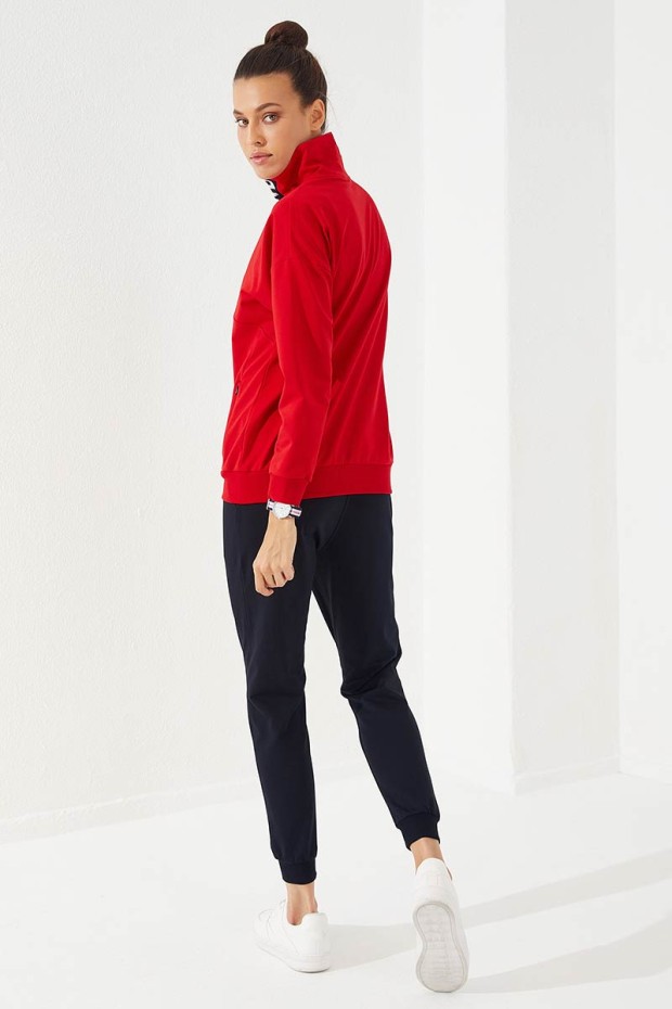 Tommy Life Kırmızı - Lacivert Yarım Fermuar Dik Yaka Rahat Form Manşetli Kadın Eşofman Takım - 95263. 7 Tommy Life Kırmızı - Lacivert Yarım Fermuar Dik Yaka Rahat Form Manşetli Kadın Eşofman Takım - 95263. 7