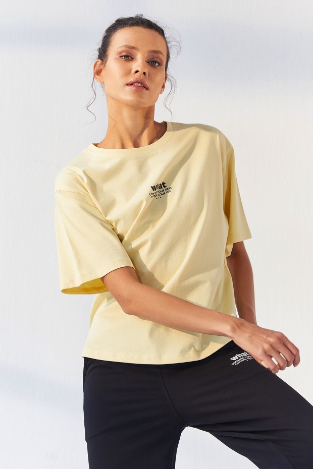 Tommy Life Sarı - Siyah Yazı Baskılı Cepli Bağcıklı Jogger Kadın Oversize Eşofman Takım - 95293. 7 Tommy Life Sarı - Siyah Yazı Baskılı Cepli Bağcıklı Jogger Kadın Oversize Eşofman Takım - 95293. 7