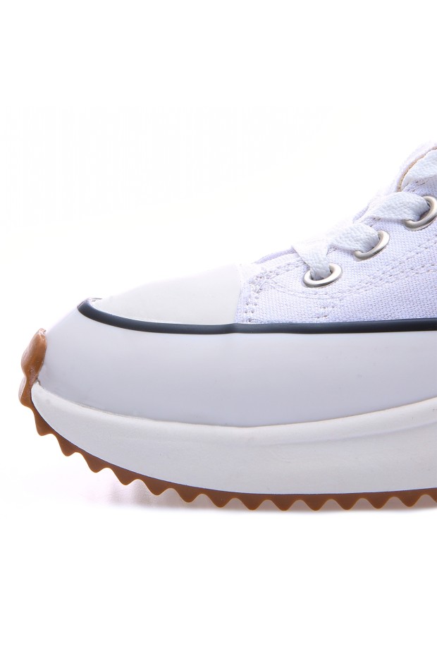 Tommy Life Beyaz Bağcıklı Yüksek Taban Günlük Kadın Spor Ayakkabı - 89070. 1