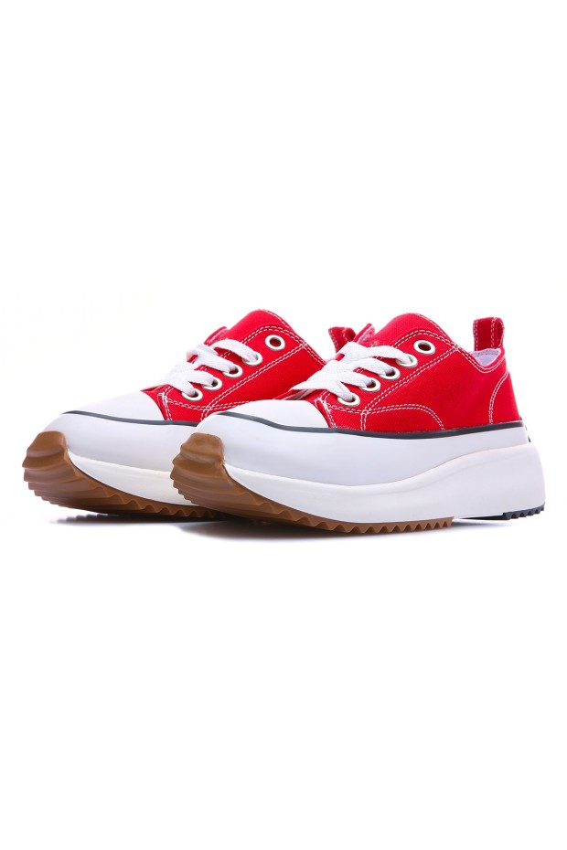 Tommy Life Kırmızı Bağcıklı Yüksek Taban Günlük Kadın Spor Ayakkabı - 89070. 1 Tommy Life Kırmızı Bağcıklı Yüksek Taban Günlük Kadın Spor Ayakkabı - 89070. 1