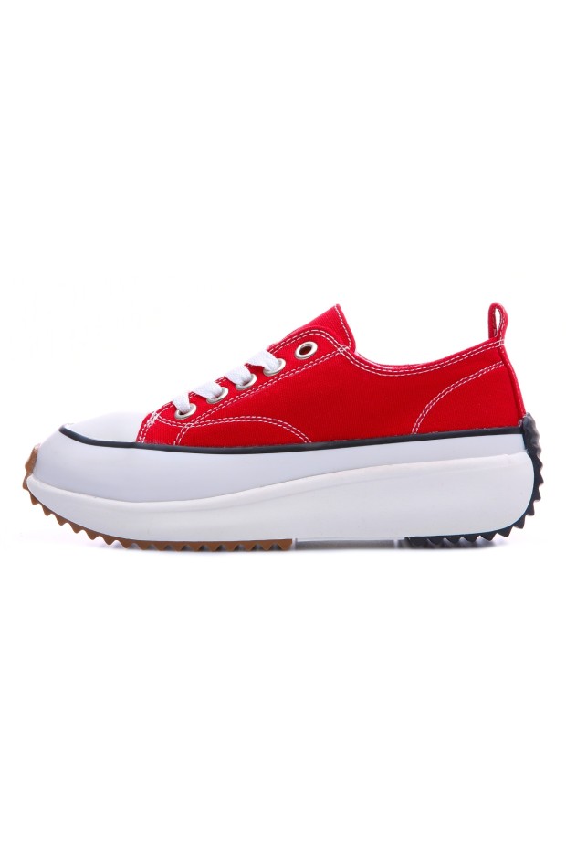 Tommy Life Kırmızı Bağcıklı Yüksek Taban Günlük Kadın Spor Ayakkabı - 89070. 6 Tommy Life Kırmızı Bağcıklı Yüksek Taban Günlük Kadın Spor Ayakkabı - 89070. 6