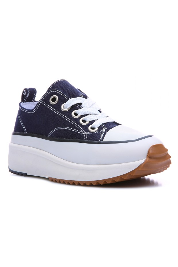 Tommy Life Lacivert Bağcıklı Yüksek Taban Günlük Kadın Spor Ayakkabı - 89070. 5 Tommy Life Lacivert Bağcıklı Yüksek Taban Günlük Kadın Spor Ayakkabı - 89070. 5