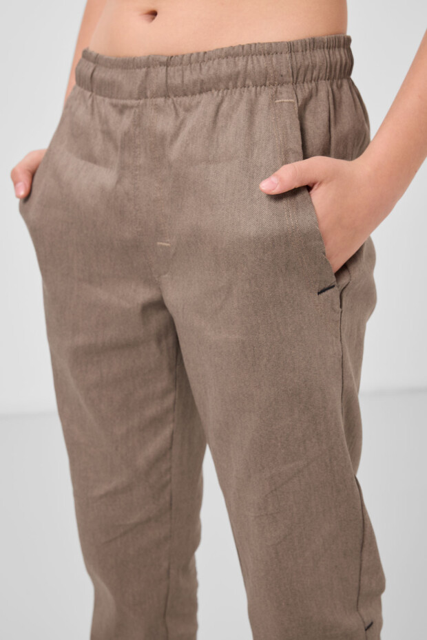 Camel Standart Fit Dokuma Hafif Esnek Chino Erkek Çocuk Pantolon - 11272 - 3