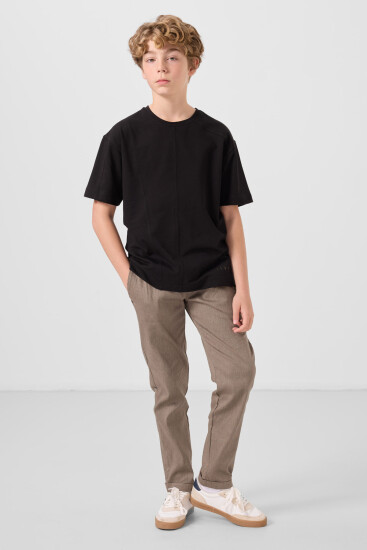 Camel Standart Fit Dokuma Hafif Esnek Chino Erkek Çocuk Pantolon - 11272 