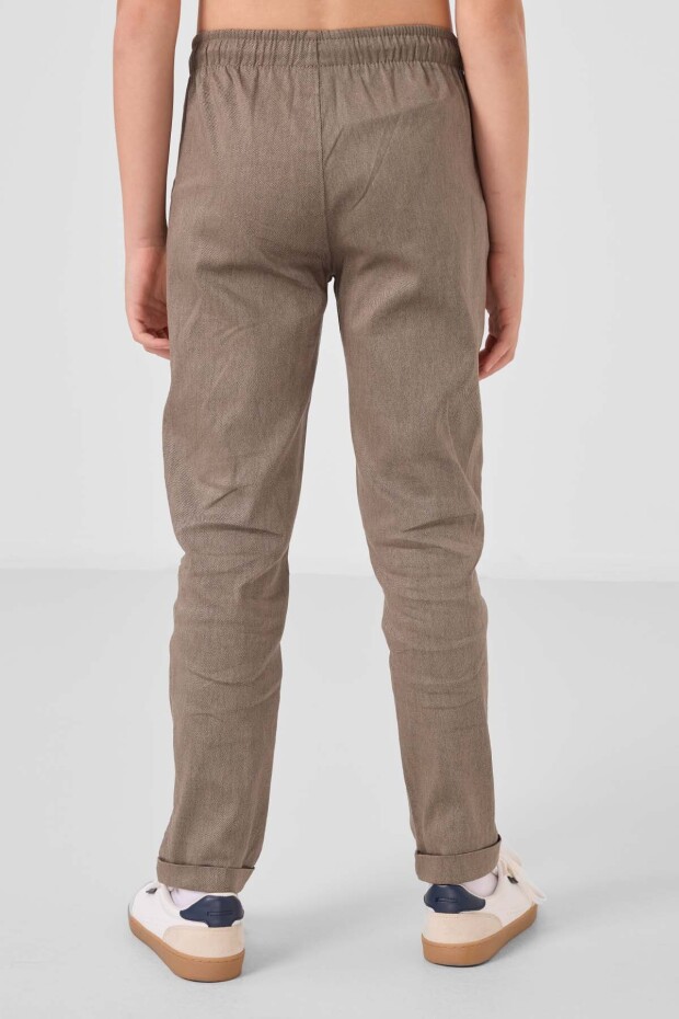 Camel Standart Fit Dokuma Hafif Esnek Chino Erkek Çocuk Pantolon - 11272 - 6