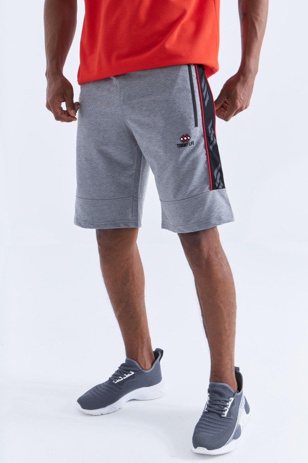 Tommy Life Side Stripe Grey-Melange Men's Shorts - 4