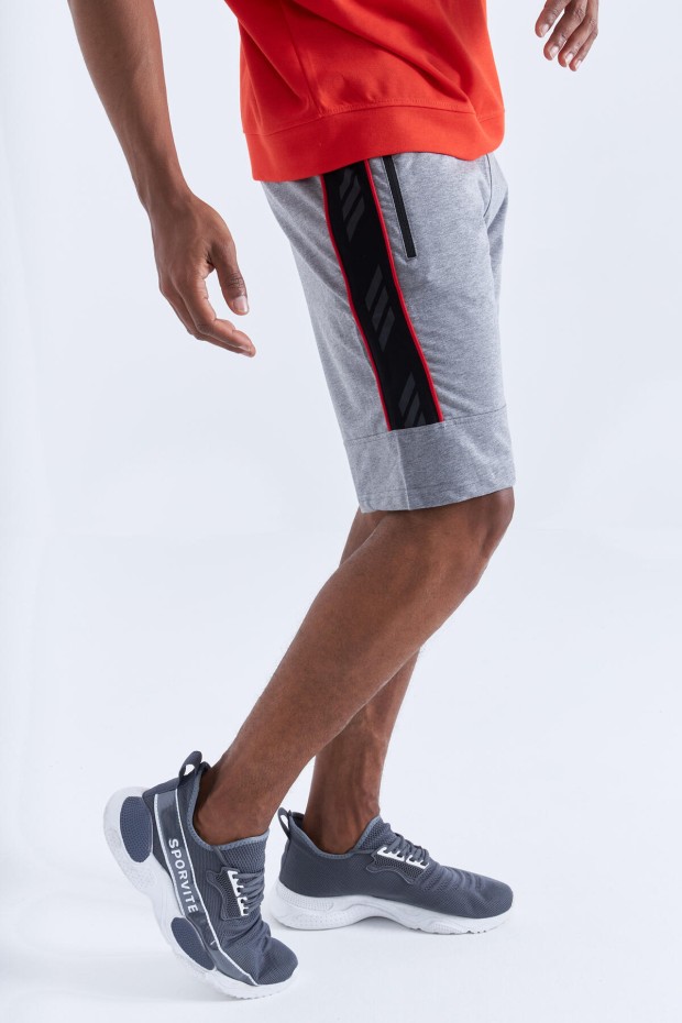 Tommy Life Side Stripe Grey-Melange Men's Shorts - 6