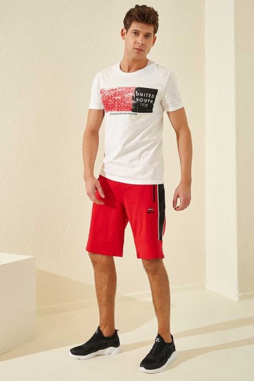 Tommy Life Side Stripe Red Men's Shorts 