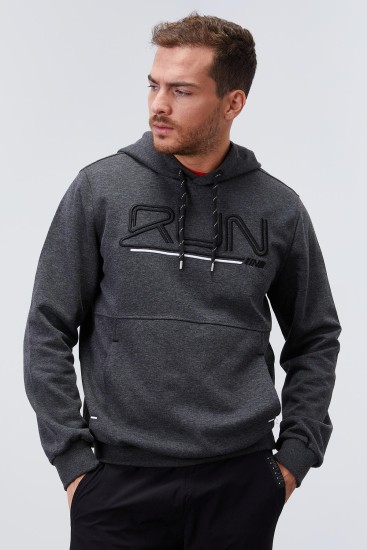 Hooded Anthracite Melange Men's Sweatshirt 