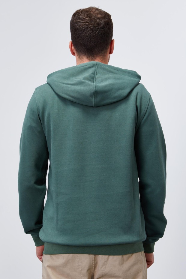 Hooded Green Men's Sweatshirt - 7
