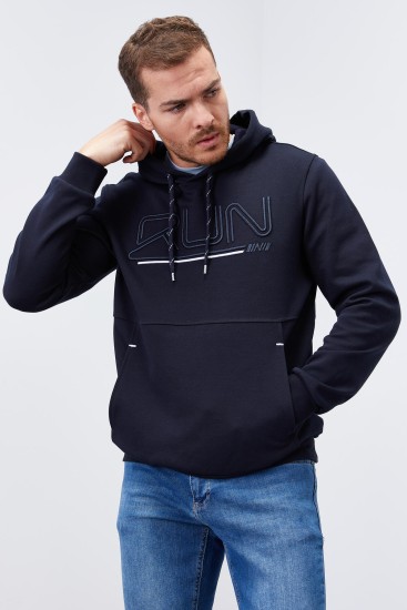 Hooded Navy Blue Men's Sweatshirt 