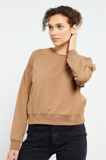 Tommy Life Basic Round Neck Earthlike Women's Sweatshirt 