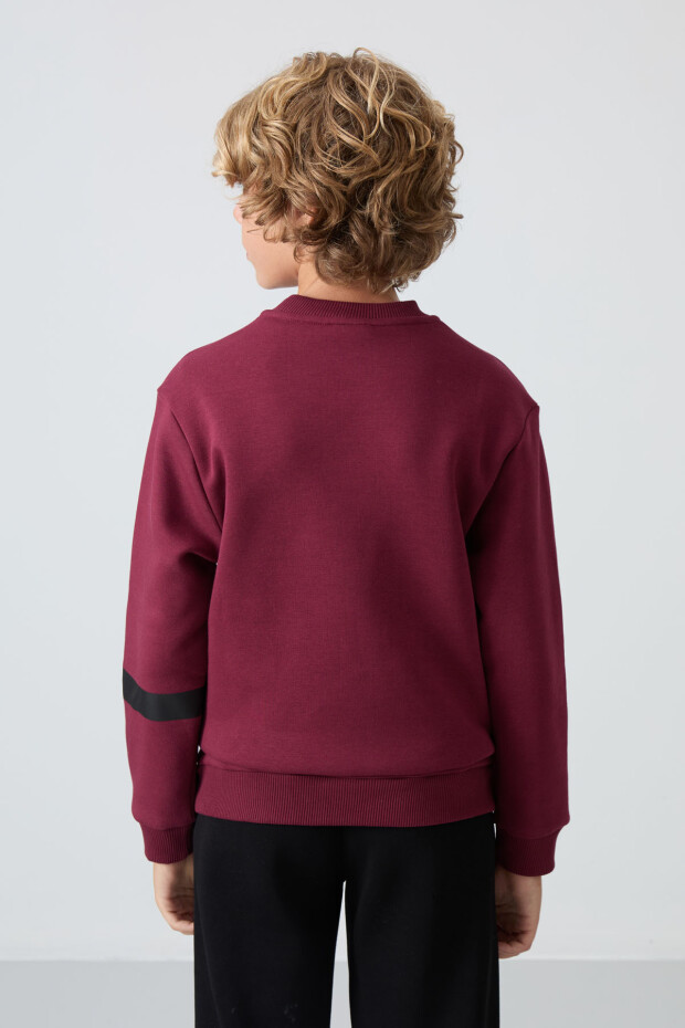 Erguvan Pamuklu Kalın İçi Tüylü Yumuşak Dokulu Standart Fit Baskılı Erkek Çocuk Sweatshirt - 11238 - 5