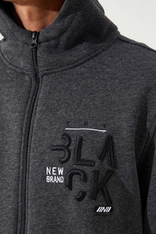 Tommy Life Antrasit Melanj Fermuarlı Kanguru Cep Standart Kalıp Kapüşonlu Erkek Sweatshirt - 87876. 2 Tommy Life Antrasit Melanj Fermuarlı Kanguru Cep Standart Kalıp Kapüşonlu Erkek Sweatshirt - 87876. 2