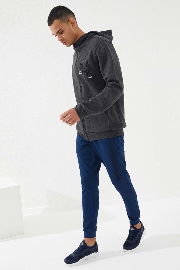 Tommy Life Antrasit Melanj Fermuarlı Kanguru Cep Standart Kalıp Kapüşonlu Erkek Sweatshirt - 87876. 4 Tommy Life Antrasit Melanj Fermuarlı Kanguru Cep Standart Kalıp Kapüşonlu Erkek Sweatshirt - 87876. 4