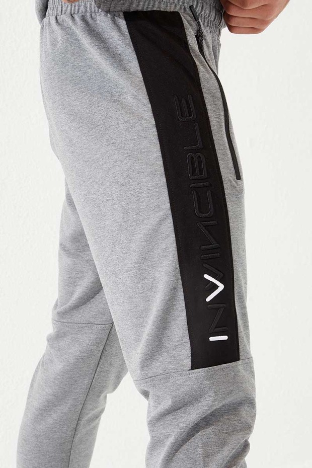 Tommy Life Gri Melanj Erkek Nakış Detaylı Dar Kalıp Jogger Eşofman Alt - 84792. 5 Tommy Life Gri Melanj Erkek Nakış Detaylı Dar Kalıp Jogger Eşofman Alt - 84792. 5