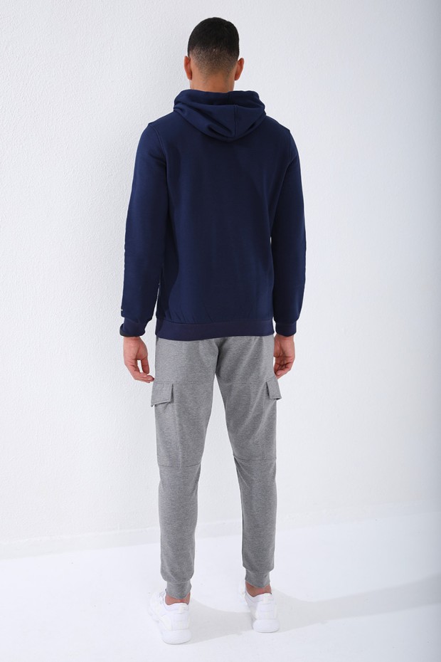 Tommy Life Gri Melanj Kargo Cep Dar Kalıp Jogger Erkek Eşofman Alt - 84796. 6 Tommy Life Gri Melanj Kargo Cep Dar Kalıp Jogger Erkek Eşofman Alt - 84796. 6