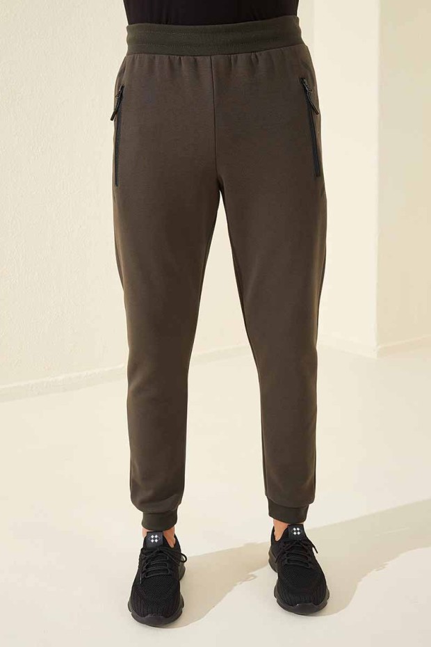 Tommy Life Haki Fermuar Cepli Slim Fit Jogger Erkek Eşofman Alt - 84742. 1 Tommy Life Haki Fermuar Cepli Slim Fit Jogger Erkek Eşofman Alt - 84742. 1