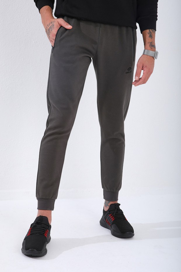 Tommy Life Haki Ters Fermuarlı Standart Kalıp Manşetli Erkek Eşofman Alt - 84702. 5 Tommy Life Haki Ters Fermuarlı Standart Kalıp Manşetli Erkek Eşofman Alt - 84702. 5
