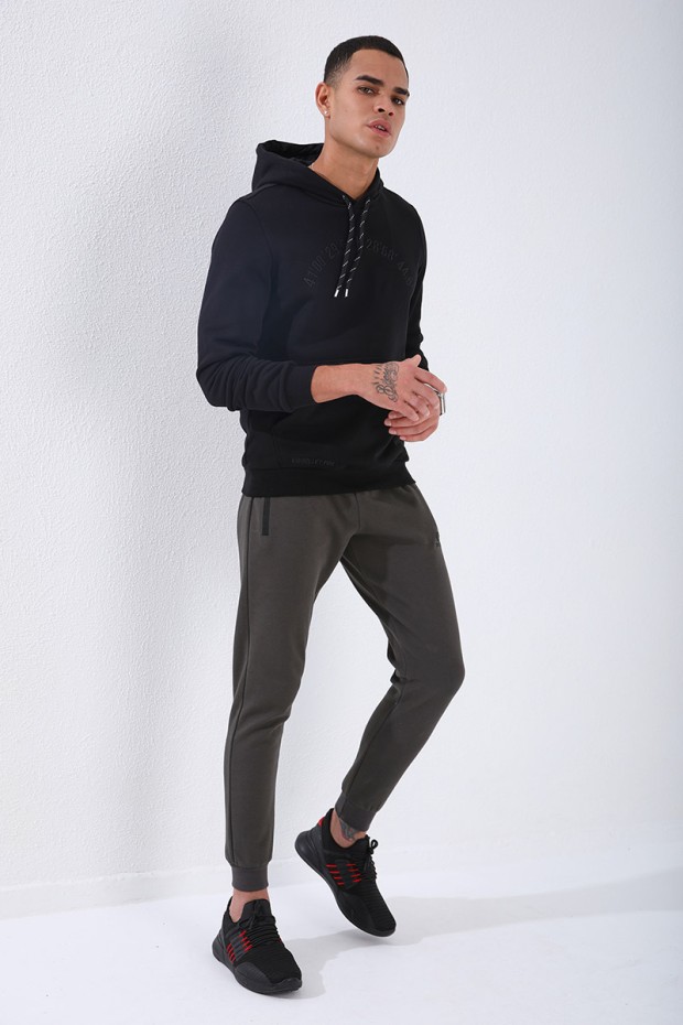 Tommy Life Haki Ters Fermuarlı Standart Kalıp Manşetli Erkek Eşofman Alt - 84702. 2 Tommy Life Haki Ters Fermuarlı Standart Kalıp Manşetli Erkek Eşofman Alt - 84702. 2