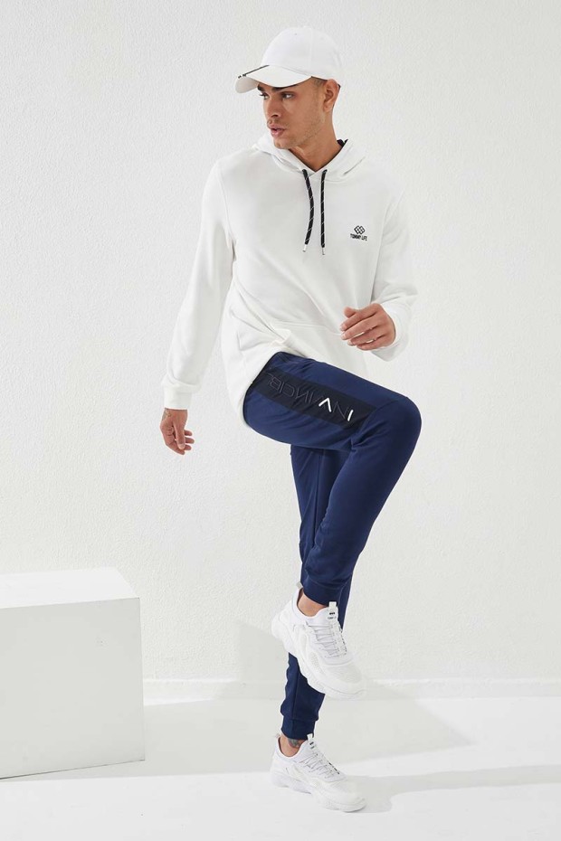 Tommy Life İndigo Erkek Nakış Detaylı Dar Kalıp Jogger Eşofman Alt - 84792. 10