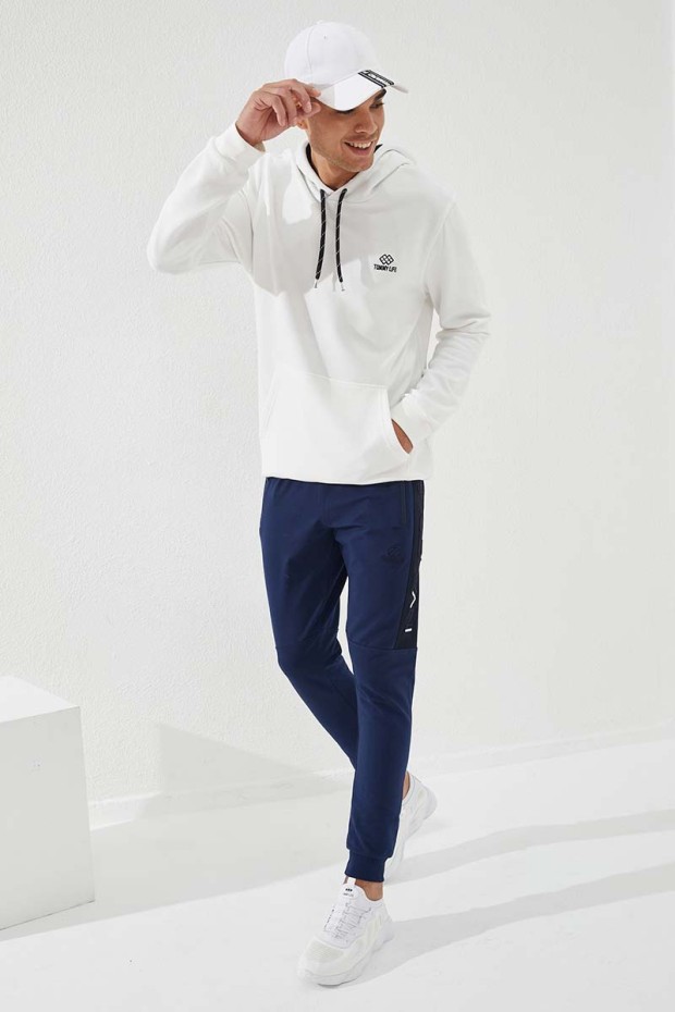 Tommy Life İndigo Erkek Nakış Detaylı Dar Kalıp Jogger Eşofman Alt - 84792. 6