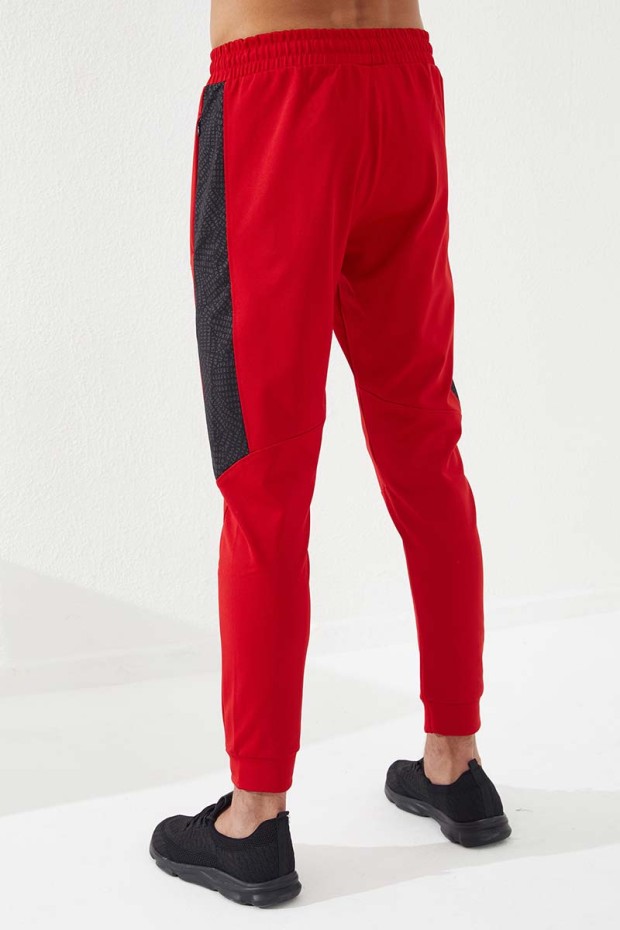 Tommy Life Kırmızı Cepli Desen Şeritli Dar Kalıp Jogger Erkek Eşofman Alt - 84788. 7 Tommy Life Kırmızı Cepli Desen Şeritli Dar Kalıp Jogger Erkek Eşofman Alt - 84788. 7