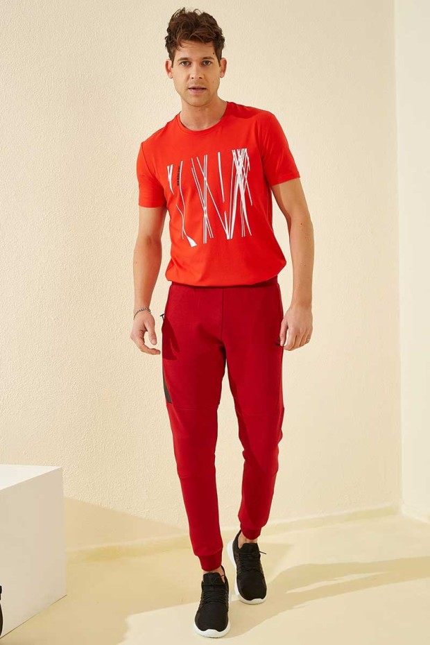 Tommy Life Kırmızı Ters Fermuarlı Cepli Dar Kalıp Jogger Erkek Eşofman Alt - 84765. 2 Tommy Life Kırmızı Ters Fermuarlı Cepli Dar Kalıp Jogger Erkek Eşofman Alt - 84765. 2
