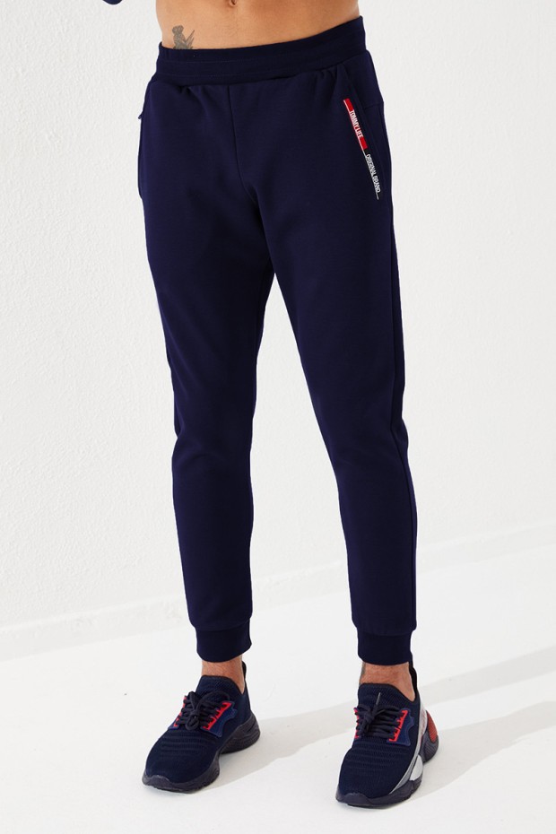Tommy Life Lacivert Fermuar Cep Detaylı Dar Kalıp Jogger Erkek Eşofman Alt - 84708. 4 Tommy Life Lacivert Fermuar Cep Detaylı Dar Kalıp Jogger Erkek Eşofman Alt - 84708. 4