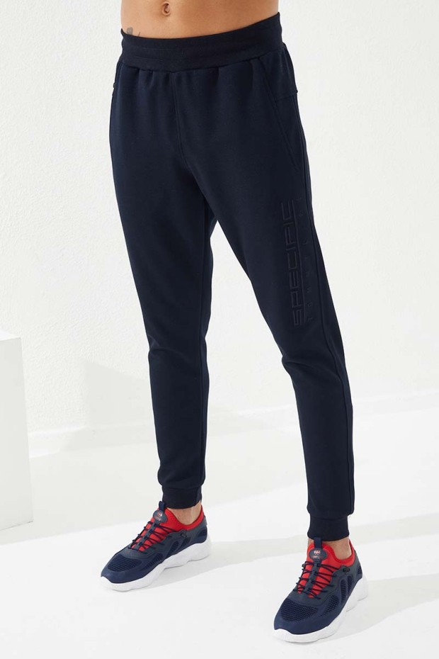 Tommy Life Lacivert Fermuar Cepli Yazı Nakışlı Dar Kalıp Jogger Erkek Eşofman Alt - 84785. 5 Tommy Life Lacivert Fermuar Cepli Yazı Nakışlı Dar Kalıp Jogger Erkek Eşofman Alt - 84785. 5