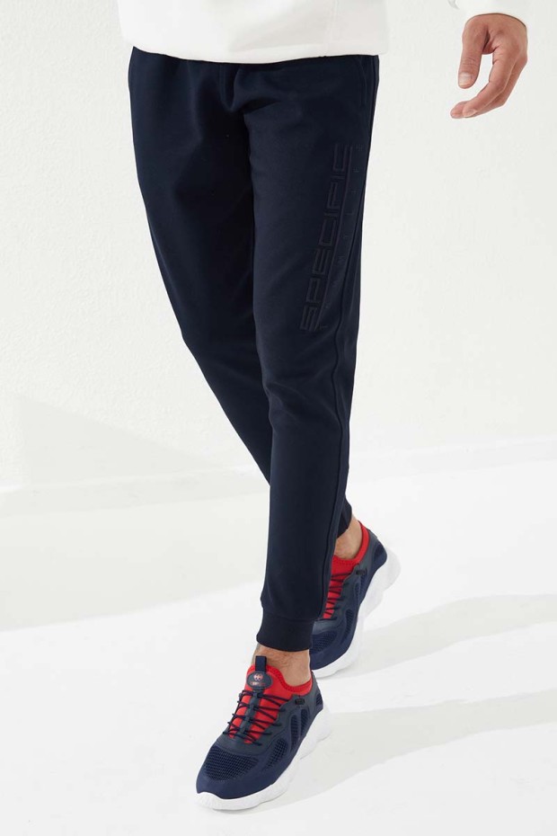 Tommy Life Lacivert Fermuar Cepli Yazı Nakışlı Dar Kalıp Jogger Erkek Eşofman Alt - 84785. 1 Tommy Life Lacivert Fermuar Cepli Yazı Nakışlı Dar Kalıp Jogger Erkek Eşofman Alt - 84785. 1