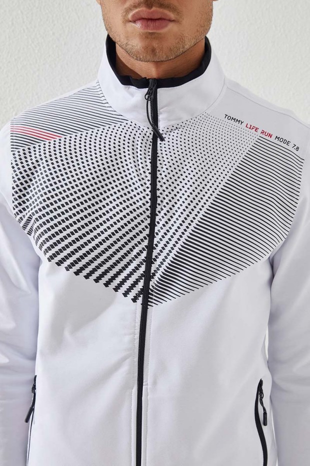 Tommy Life Beyaz - Siyah Desen Baskılı Standart Kalıp Manşetli Erkek Eşofman Takımı - 85151. 7 Tommy Life Beyaz - Siyah Desen Baskılı Standart Kalıp Manşetli Erkek Eşofman Takımı - 85151. 7