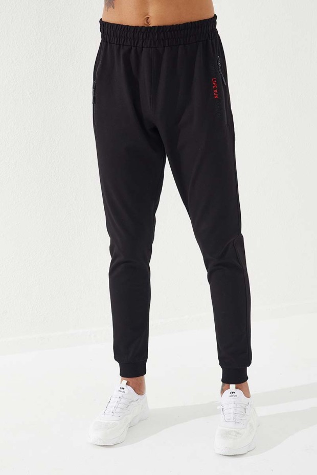 Tommy Life Beyaz - Siyah Desen Baskılı Standart Kalıp Manşetli Erkek Eşofman Takımı - 85151. 5 Tommy Life Beyaz - Siyah Desen Baskılı Standart Kalıp Manşetli Erkek Eşofman Takımı - 85151. 5