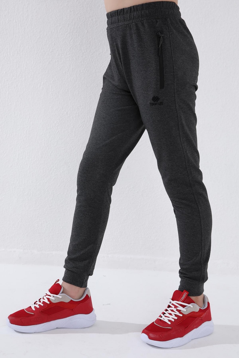 Tommy Life Antrasit Melanj Erkek Çocuk Jogger Fermuarlı Cep Standart Kalıp Manşetli Eşofman Alt - 64042. 2 Tommy Life Antrasit Melanj Erkek Çocuk Jogger Fermuarlı Cep Standart Kalıp Manşetli Eşofman Alt - 64042. 2