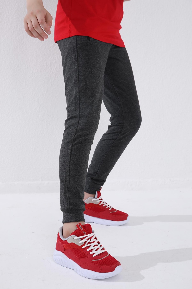 Tommy Life Antrasit Melanj Erkek Çocuk Jogger Fermuarlı Cep Standart Kalıp Manşetli Eşofman Alt - 64042. 1 Tommy Life Antrasit Melanj Erkek Çocuk Jogger Fermuarlı Cep Standart Kalıp Manşetli Eşofman Alt - 64042. 1