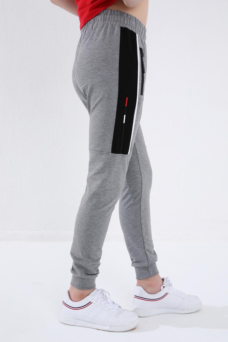Tommy Life Gri Melanj Erkek Çocuk Jogger Yarım Şeritli Standart Kalıp Manşetli Eşofman Alt - 64047. 8 Tommy Life Gri Melanj Erkek Çocuk Jogger Yarım Şeritli Standart Kalıp Manşetli Eşofman Alt - 64047. 8