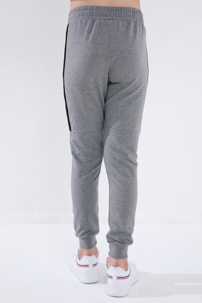Tommy Life Gri Melanj Erkek Çocuk Jogger Yarım Şeritli Standart Kalıp Manşetli Eşofman Alt - 64047. 9 Tommy Life Gri Melanj Erkek Çocuk Jogger Yarım Şeritli Standart Kalıp Manşetli Eşofman Alt - 64047. 9