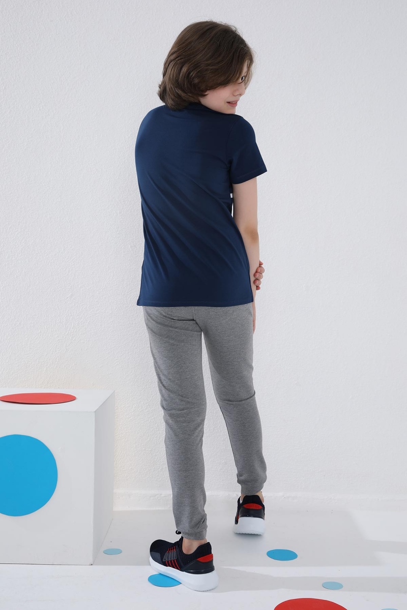 Tommy Life Gri Melanj Erkek Çocuk Jogger Fermuarlı Cep Standart Kalıp Manşetli Eşofman Alt - 64042. 8 Tommy Life Gri Melanj Erkek Çocuk Jogger Fermuarlı Cep Standart Kalıp Manşetli Eşofman Alt - 64042. 8
