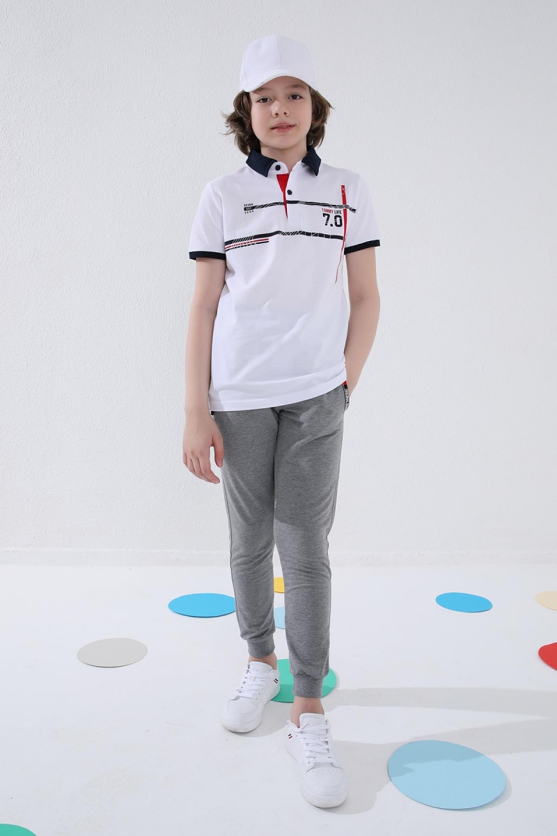 Tommy Life Gri Melanj Erkek Çocuk Bağcıklı Fermuar Cepli Jogger Dar Kalıp Manşetli Eşofman Alt - 64049. 3 Tommy Life Gri Melanj Erkek Çocuk Bağcıklı Fermuar Cepli Jogger Dar Kalıp Manşetli Eşofman Alt - 64049. 3