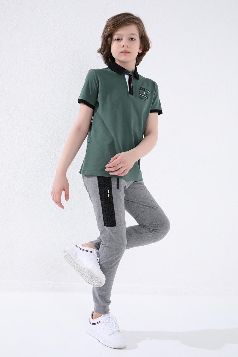 Tommy Life Gri Melanj Erkek Çocuk Karışık Desen Şeritli Jogger Dar Kalıp Manşetli Eşofman Alt - 64051. 10 Tommy Life Gri Melanj Erkek Çocuk Karışık Desen Şeritli Jogger Dar Kalıp Manşetli Eşofman Alt - 64051. 10