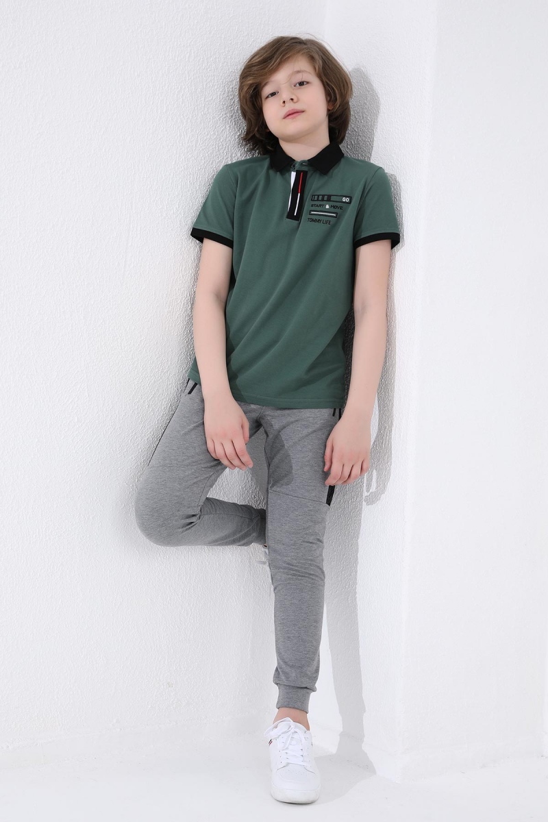 Tommy Life Gri Melanj Erkek Çocuk Karışık Desen Şeritli Jogger Dar Kalıp Manşetli Eşofman Alt - 64051. 3 Tommy Life Gri Melanj Erkek Çocuk Karışık Desen Şeritli Jogger Dar Kalıp Manşetli Eşofman Alt - 64051. 3